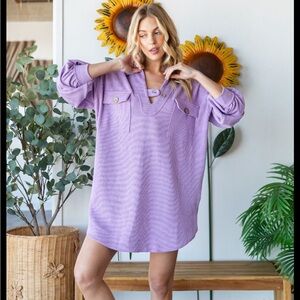 Lavender Oversized Sweater Dress